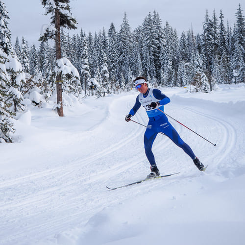 Skiing with Skookumcycle.