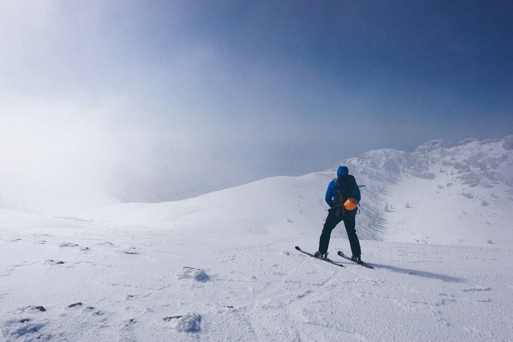 Transition from Summer Cycling to Winter Skiing.